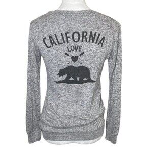 Purple Snow Women's California Love Ruched Sides Gray Light Shirt Top Small